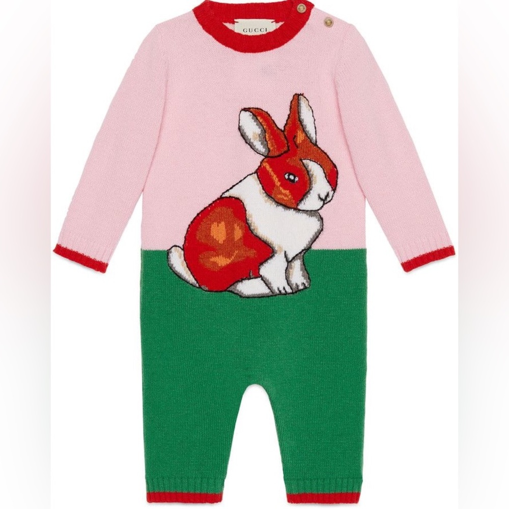 NWT GUCCI Wool Sleepsuit Intarsia
